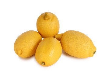 Ripe yellow lemon isolated on white background