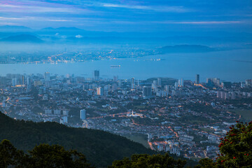 Fototapeta na wymiar Penang sunrise from Penang Hill