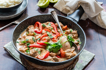 Indonesian-style chicken in peanut butter sauce