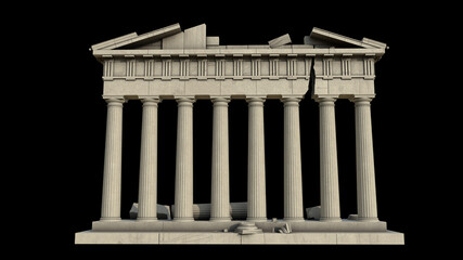Fototapeta premium Broken ancient Greek columns. 3D render.