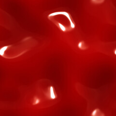 Liquid red gel. Cosmetic gel. Seamless texture. Wavy surface red cream or plastic. Red slime.