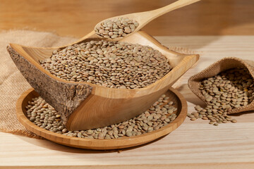 Lentils - Lens culinaris; Food with a high concentration of nutrients.