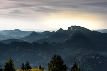 sunset in the mountains