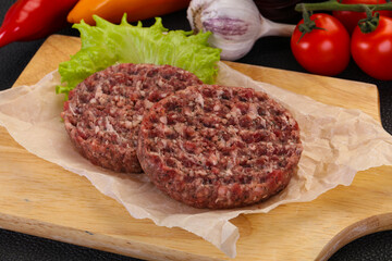 Raw burger cutlet