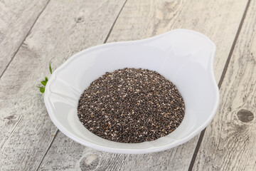 Dietary Chia seeds in the bowl