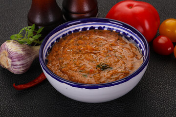 Famous Spanish gazpacho tomato soup