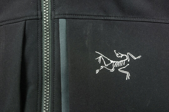 Niedomice, Poland - November 21, 2019: Arc'teryx logo - Manufacturer of Outdoor Clothing, Technical Outerwear and Accessories.