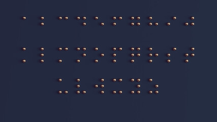 Braille Visually Impaired Writing System Symbol Formed out of Bronze Spheres