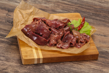 Raw chicken liver ready for cooking