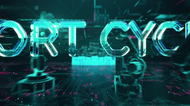 Lean Manufacturing with digital technology hitech concept