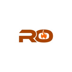 Initial RO letter logo isolated on white background