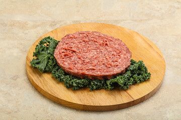 Raw beef burger cutlet for burger