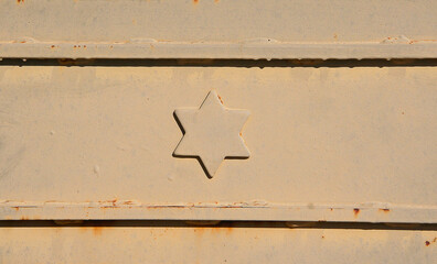 rusty grunge old corrosion rough metal texture surface wall with star 