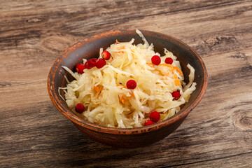 Sauerkraut with cranberry in the bowl