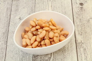 White beans kidney in the bowl