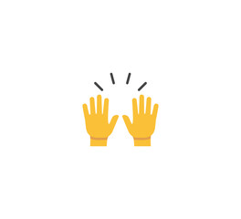 Raising hands emoji gesture vector isolated icon illustration. Raising hands emoji gesture icon