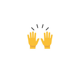 Raising hands emoji gesture vector isolated icon illustration. Raising hands emoji gesture icon