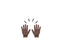 Raising hands emoji gesture vector isolated icon illustration. Raising hands emoji gesture icon