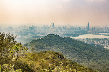 Fototapeta premium Nanjing City, Jiangsu Province, urban construction landscape