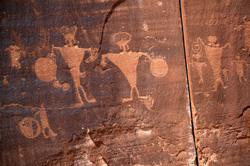 Ancient petroglyphs from native Americans near Moab Utah.  High resolution.