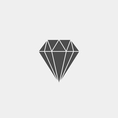 Diamond flat vector icon. Crystal flat vector icon