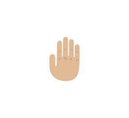 Raised Back of Hand emoji gesture vector isolated icon illustration. Hand palm gesture icon