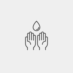 Hand wash flat vector icon. Clean hands flat vector icon