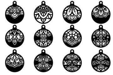 Christmas Baubles Toys  Balls  Ornament  Template Decoration For Cutting