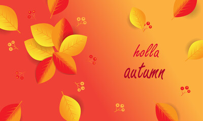 Naklejka na ściany i meble autumn sale banner and background 
