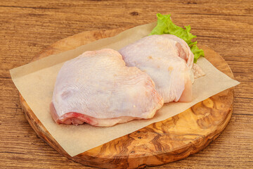 Raw chicken hip for cooking