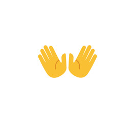 Open hands emoji gesture vector isolated icon illustration. Open hands gesture icon