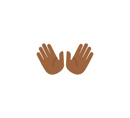 Open hands emoji gesture vector isolated icon illustration. Open hands gesture icon
