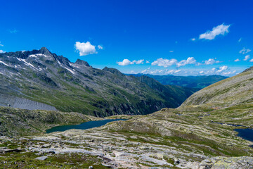 Gorgeous nature of the rainbach Valley in summer. It is a valley of the austrian Alps, of richterspitze and reichenspitze and zillerspitze on glacier rainbachkees, Hohe Tauern Austrian Alps, Europe