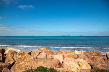 View to the indian ocean from the Esplanade in the town of Esperance, Western Australia