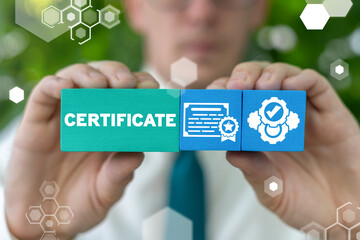 Certificate Business Education Achievement Concept. Professional Award Diploma Document.