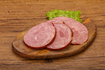 Slices of pork meat ham