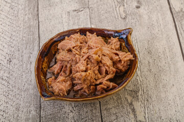 Canned tuna fillet for salad