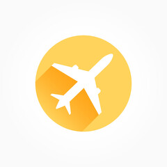 Fototapeta premium Aircraft Plane Long Shadow Color Icon