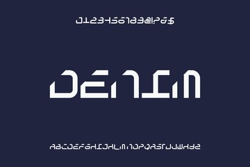 alphabet font, typography vector,  letters and numbers blue and white style