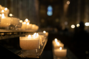Candles in the cathedral of Strasbourg