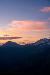 Morning in the mountains of Grossglockner Hochalpenstraesse in Alps austria, hohe tauern national park. beautiful sunrise in the Alps
