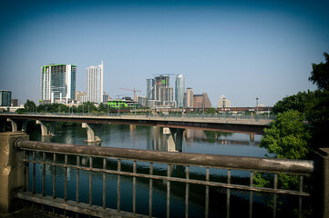 Obraz premium Skyline of Austin, Texas from the Pfluger Pedestrian Bridge