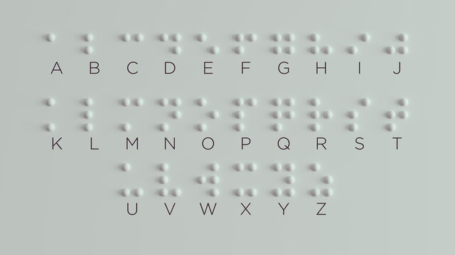 Braille Visually Impaired Writing System Symbol Formed out of White Spheres