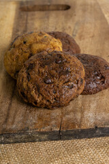 Fudgy Soft Baked Cookies in Rustic Decoration
