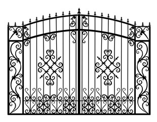 silhouette of a wrought iron gate vector