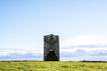 Abandoned signal tower on the edge of the seven heads cliffs, West Cork Ireland 