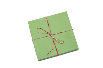 gift box on top view, isolated white background