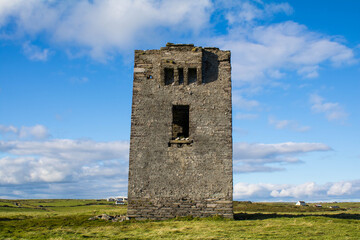 Abandoned signal tower on the edge of the seven heads cliffs, West Cork Ireland 
