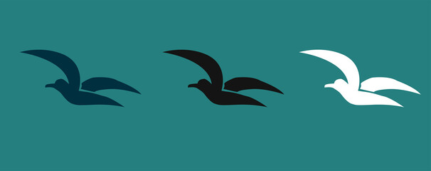 Seagull flying icon. 