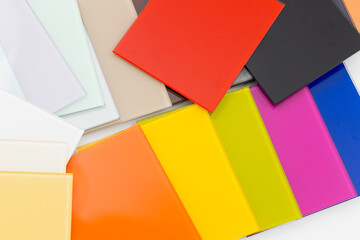 Colored glass material for interior finishing